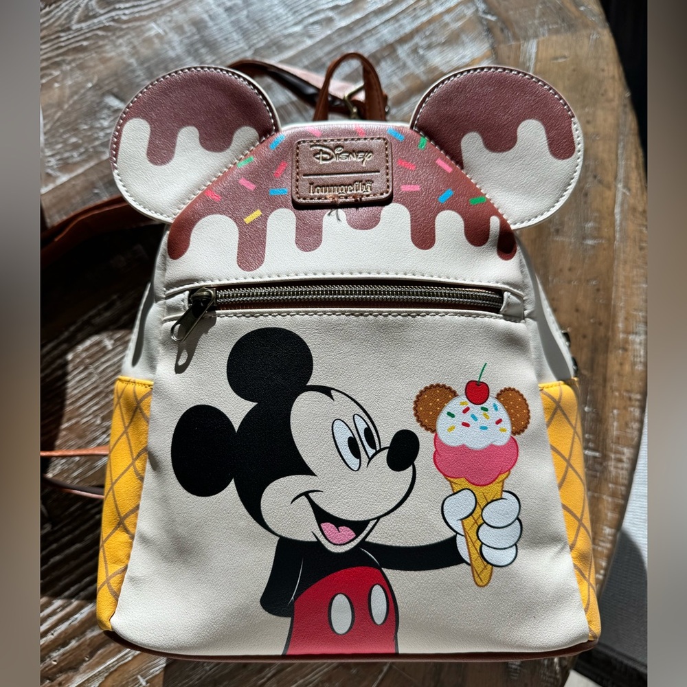 Disney Loungefly Backpack Mickey w/dripping ice cream